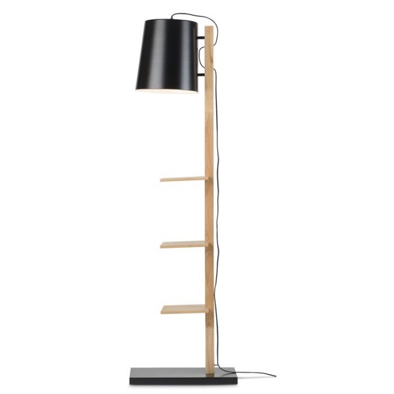 BOOKSHELF FLOOR LAMP NATURAL BLACK    - FLOOR LAMPS